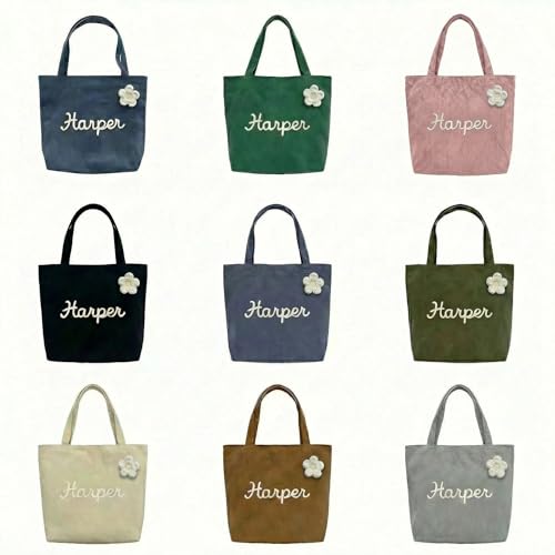 Bolso tote personalizado de pana para mujer miniatura 4