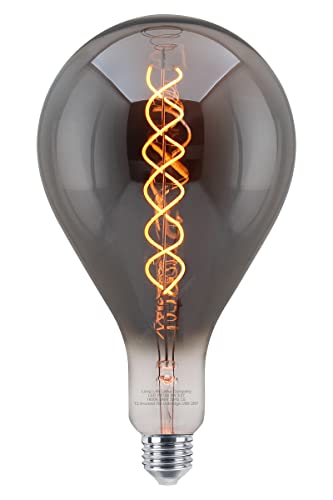 Long Life Lamp Company LED Filament Light Bulb E27 Smoked Glass Edison Vintage 4w Coil Warm White PS160GREY