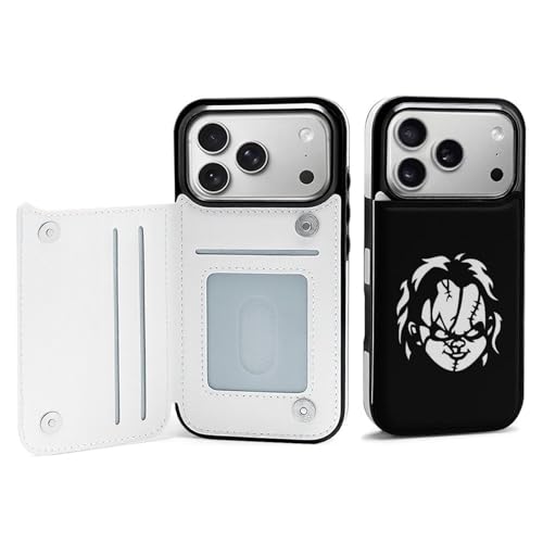 iPhone 17 Pro用ケース 手帳型 チャッキー チャイルドプレイ ホラー映画 アイフォン17用ケース カード収納 スマホケース 財布型 携帯ケース おしゃれ 人気 キャラクター