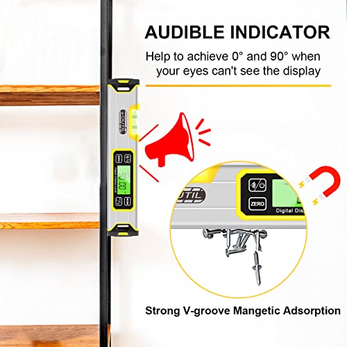 Eoutil DL1917-300 12-Inch Digital Torpedo Level And Protractor Aluminum Inclinometer Angle Finder thumb #1