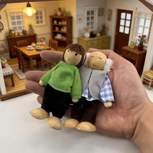 Set de casa de muñecas de madera OKOK - 8 piezas miniatura 4