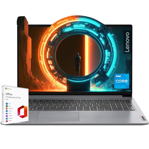 Lenovo Everyday Ideapad with Microsoft Office Lifetime License, 16GB Memory, 1TB SSD Storage, Intel Dual Core Processor, 15.6' Anti-Glare HD Display, SD Card Reader, HDMI, Webcam, Windows 11 Home