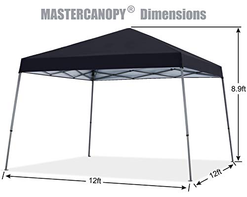 MasterCanopy MC SH 12X12 Slant Leg Canopy Black