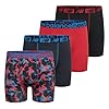 New Balance Boys' 3.5" Underwear, Performance Boxer Briefs (4 Pack), Team Red Thunderbolt Camo/Blue Graphite/Team Red/Black, Large