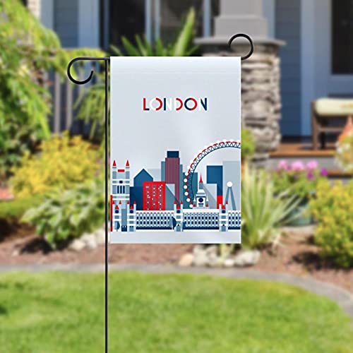 Drapeau de jardin Londres en polyester pongé double face de 30x45 cm - 5