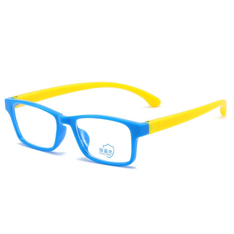 SYGA Childrens Anti-Blue Light Goggles Soft Silicone Eye Protection Baby Flat Mirror Frame 4-12 years old (Blue frame yellow legs) (B0CN4Q9CJ6) Amazon Price History, Amazon Price Tracker