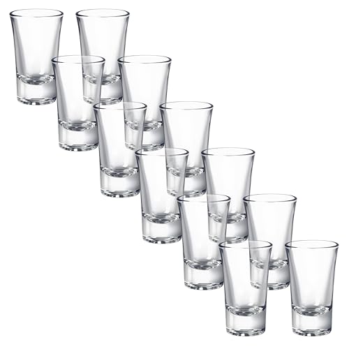 LAVOECO Vasos de chupito de acrílico de colores perfectos para bares, fiestas, todo el licor, tequila, vodka, cócteles y noche de juego familiar (capacidad de 12 unidades, 12 unidades), transparente