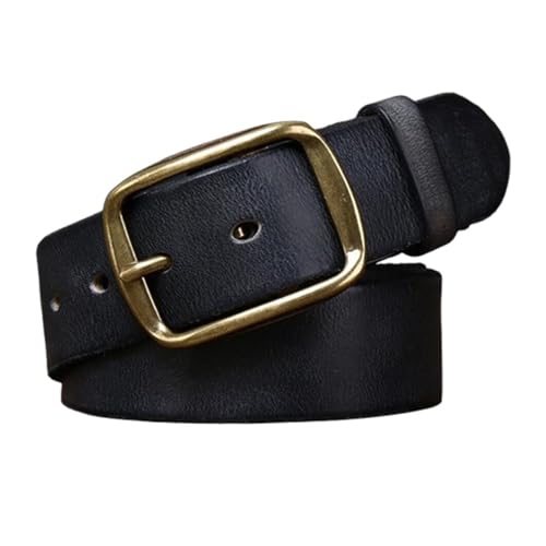 Ceinture en cuir véritable haut de gamme avec boucle en laiton massif vintage