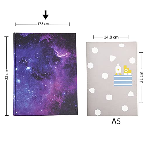 Image of PAPBOO Galaxy Hardbound, Hardcover Notebook Diary, (22 X 17.5 cm, 80 GSM, 140 Single Ruled Pages) Journal, Gift (GalaxyHB)