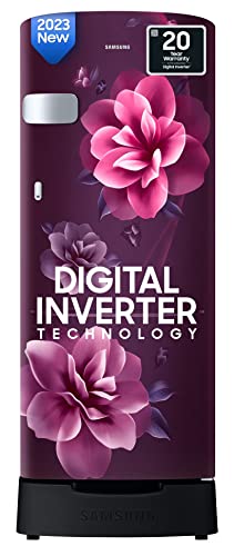 Samsung 223 L 3 Star Digital Inverter Direct Cool Single Door Refrigerator (RR24C2Z23CR/NL, Camellia Purple, Base Stand with Drawer 2023 Model)