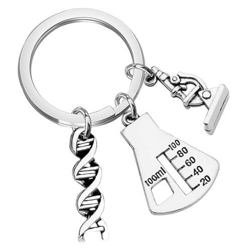BESPORTBLE - BESPORTBLE Porte-clés Chimie Cadeau Prof Science Design Molécule Laboratoire pour Amateurs et Étudiants