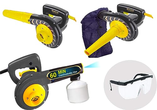 Image of Elmico 700W Professional air Blower Cum Mist sprayer /100% Copper Armature /Lead /continuously use 1hrs and Safety Goggles Blowers for Cleaning Dust /Copper /6 feet Wire /Dust Collector /Ac Cleaner