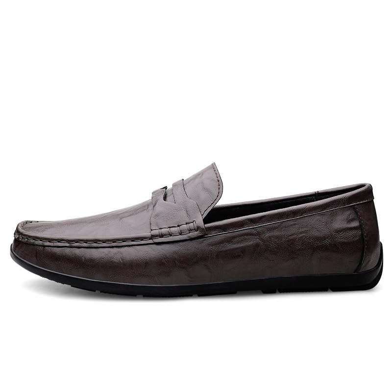 Mens Loafers Round Toe PU Leather Penny Loafers Anti-Slip Comfortable Flexible Party Slip-on3