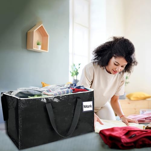 ZFWDSY Umzugstaschen 93-Liter, 8er-Pack Aufbewahrungstaschen mit Reißverschluss, Umzugskartons Heavy Duty Große, Faltbare moving boxes Packtaschen für Umzugsbedarf, Reisetasche moving bag