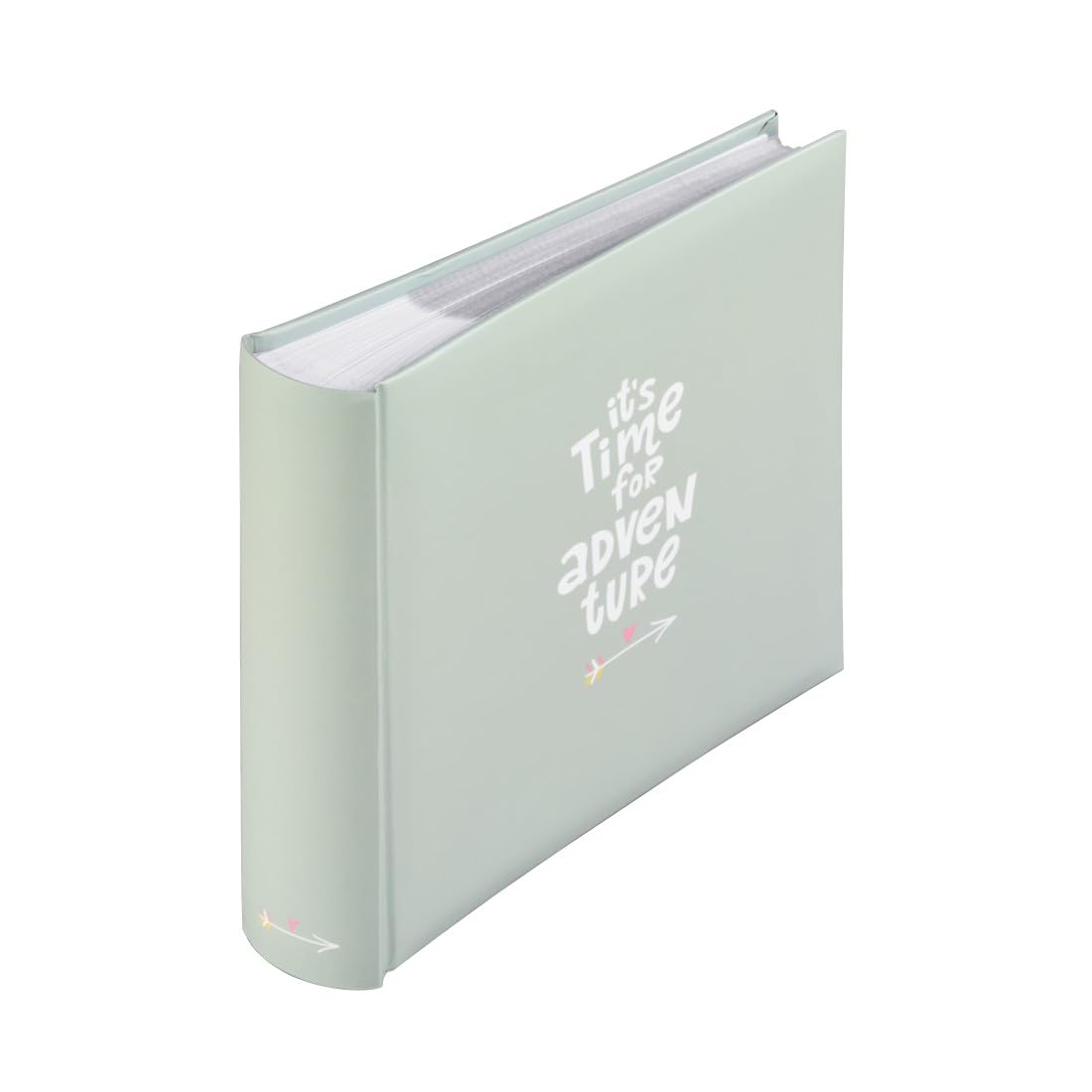 Hama Photo Album Good Things (Slip-in Album for 200 Photos, Format 10x15 cm, Memo Fields for Notes and Dates, Picture Album 22.5x22 cm, White Pages) Green