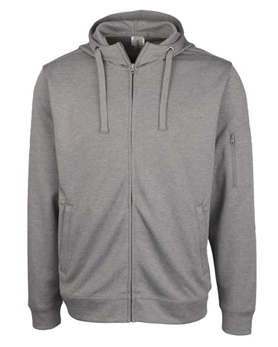 Image of Clique Unisex Lift Performance Full Zip Hoodie, Grey Melange, 5XL