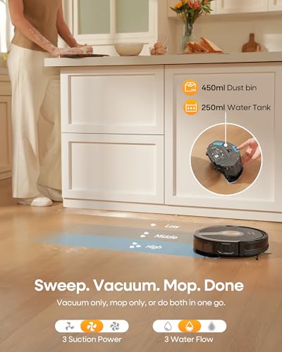 High-Power Robot Vacuum and Mop Combo