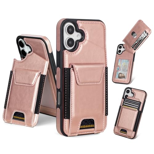 SkyEagle iPhone 16 EHbgP[X J[hz_[t fB[X Y dbP[X PUU[ RFIDubN ϏՌ CtbvJo[ NWbgJ[hXbg LbNX^hAApple 16 6.1C`pA[YS[h