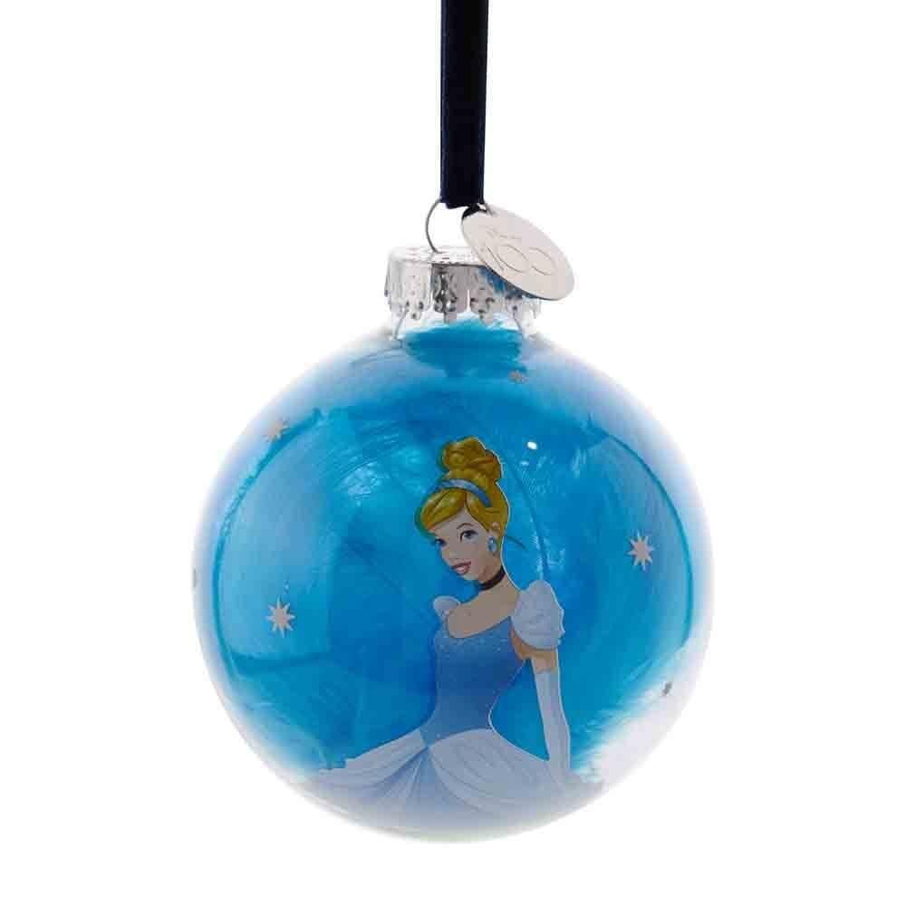 Disney 100 - Christmas Blue Glass Bauble - Cinderella - Image 3