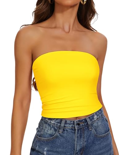 Image of Summer Tube Tops Basic Crop Tops for Women Strapless Tank Casual Tunics Sexy Short Shirts 2026
