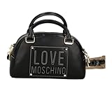 Sac à main pour femme avec bandoulière Love Moschino en cuir synthétique noir.