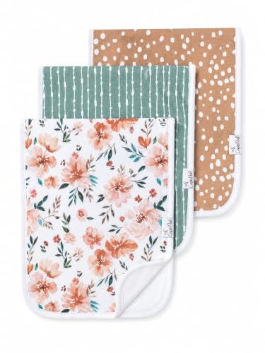 Image of Copper Pearl Premium Baby Burp Cloths - 3-Pack Large Cotton Burp Cloths, Extra Soft Spit Up Rags with 3 Absorbent Layers, Perfect for Baby Boy and Baby Girl Gifts (21 inch x 10 inch Size, Autumn Set)