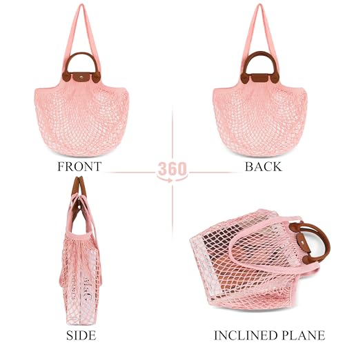Bolso de red tejido Hibala para mujer, malla, playa, hobo miniatura 6