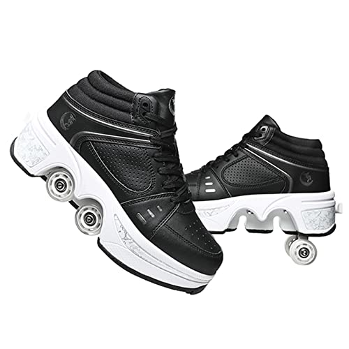 Double-Row Deform Wheel Automatic Walking Shoes Invisible Deformation...