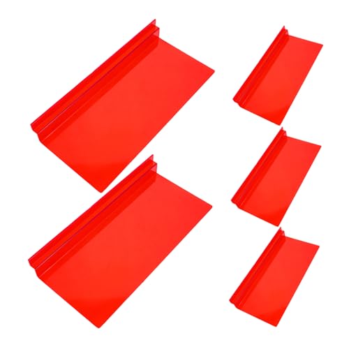 BUTIFULSIC 5pcs Slatwall Shelves and Fixtures Shoe Display Shoe Shelves for Wall Clear Wall Shelves Store Display Shelves Retail Display Wall Shelves for Shoes Shoe Wall Display Red Plastic