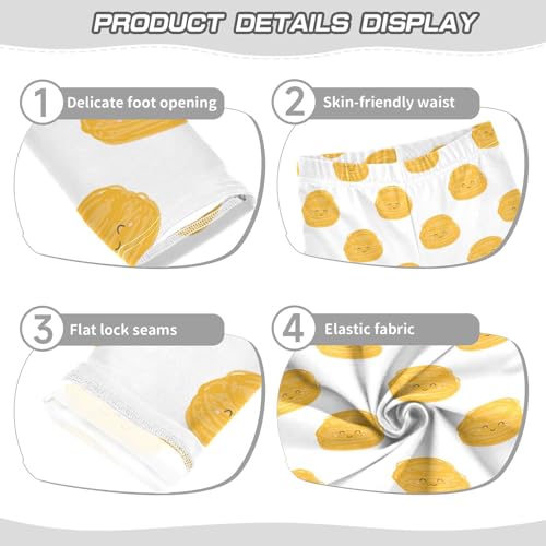 Cartoon Pasta Girls Leggings,Workout Leggings for Girls Toddler Athletic Leggings Size for 3-10T3