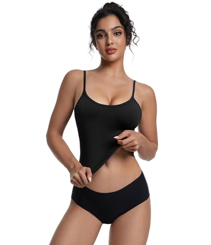 3 Pack Women Basic Scoop Neck Tank Top Summer Going Out Cami Shirt Double Lined Adjustable Camisole Top4