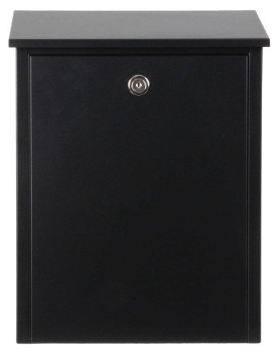 Qualarc Allux 200 Wall or Post Mount Locking Galvanized Steel Mailbox in Black