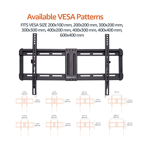 Amazon Basics Neigbare TV-Wandhalterung mit horizontaler Säuleninstallation Nivellierung für 32-Zoll- bis 86-Zoll-Fernseher, 81.2 - 208 cm, Schwarz – Bild 5