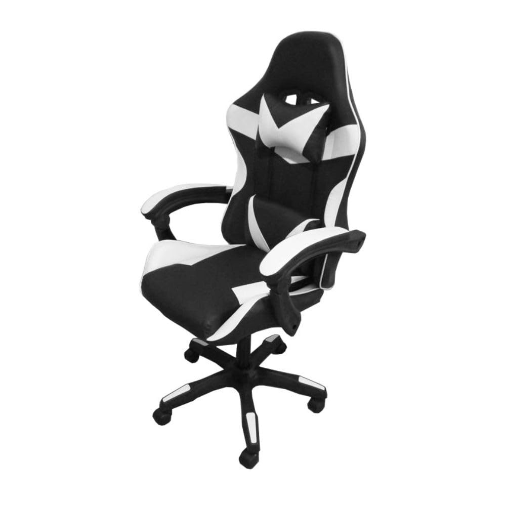 Toscohome Sillón de Juego tapizado Ajustable con Ruedas en Blanco y Negro - Kiter