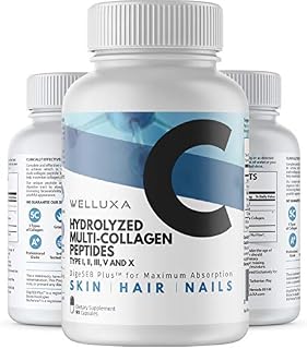 Premium Multi Collagen Pills (2000 mg) Type I,II,III,V,X - Collagen Pills for Hair