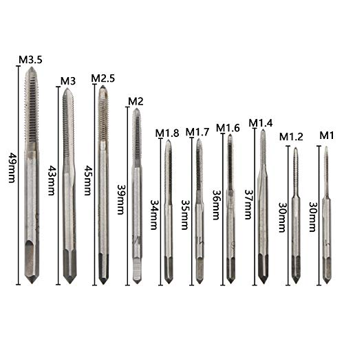Unxuey HHHZZ017 10 Pcs Mini High Speed Steel Metric Straight Flute Coarse Thread Design, Micro Taps thumb #3