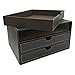 UnionBasic Leather Desktop Drawer Organizer, File Cabinet Magazine Document Holder, Office Supplies Desk Storage Organizer Box, 3 Drawer, Coffee