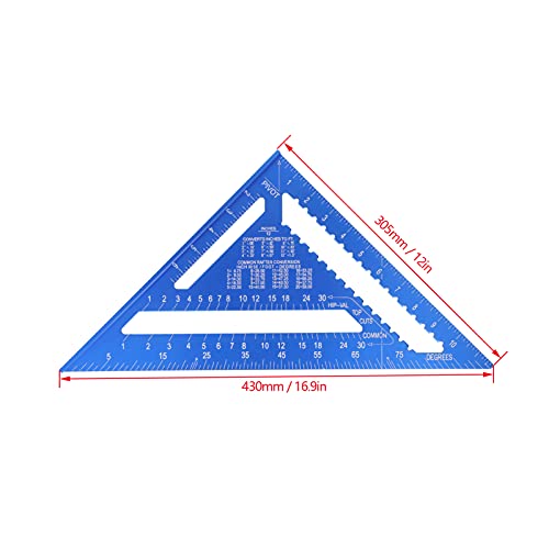 Regla triangular para ángulos 12in alumin y madera 45° miniatura 2