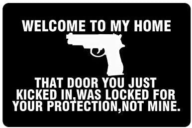 Tapete con texto en inglés Welcome to My Home con texto en inglés Welcome to My Home para interiores y exteriores, 17 x 30 pulgadas