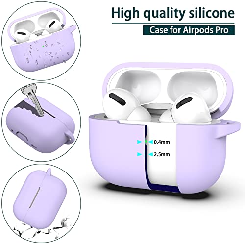 R-Fun Airpods Pro Generation Case Cover With Cleaner Kit And Replacement Ear Tips(Xs/S/M/L), Full Protective Silicone For Apple Airpods Pro 2019 Charging Case - Banana Violet #TOP2
