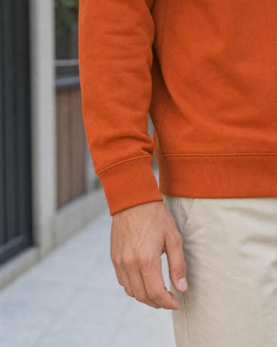 Image of Nobero Sweatshirts for Man Stylish | 280 GSM Rich Cotton Fleece Solid Regular Fit Full Sleeve Sweatshirt for Men | Stylish Casual Wear Winter Crew Neck Sweatshirt for Men