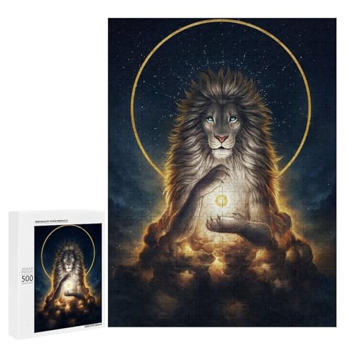 Puzzle 500 pieces pour adultes lion lune puzzle difficile ado