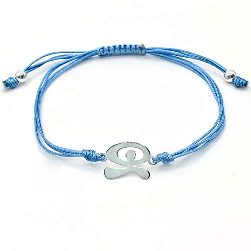 MASBARATA.ES Pulsera INDALO Hilo Azul DE Plata DE Ley 925/1000.