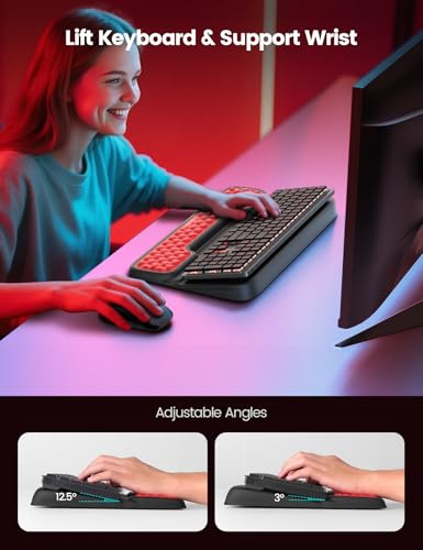 Image of Vaydeer Keyboard Stand with Wrist Rest, Cloud Design, Memory Foam, Black
