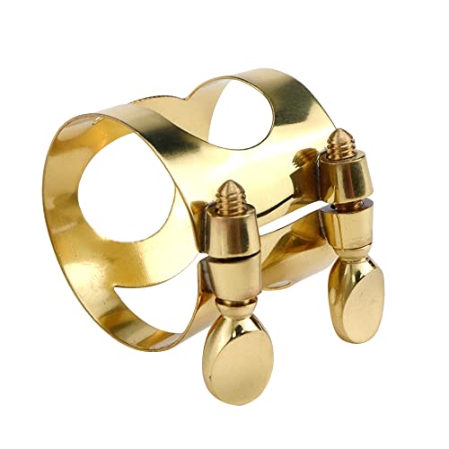 Hevstil Tenor Saxophone Mouthpiece Ligature Tenorsaxophone Ligature Double Screws Saxophone Gold Ligature Fastener Brass #TOP3