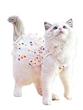 QWINEE Cute Polka Dot Mesh Cat Skirt Dog Dress Birthday Wedding Christmas Party Dog Costume Dresses