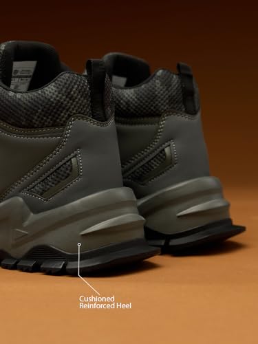 Image of The Souled Store Fumes NX: Men and Boys High Top Sneakers Streetwear Shoe Breathable Mesh and Synthetic Upper Chunky Midsole RidgeLock Traction Sole Lace Up Closure