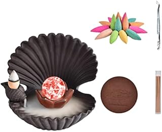 Milky Way Backflow Incense Handmade Ceramic Glass Incense Burner with 10pcs Backflow Incense Cones Home Decoration Creative Gift