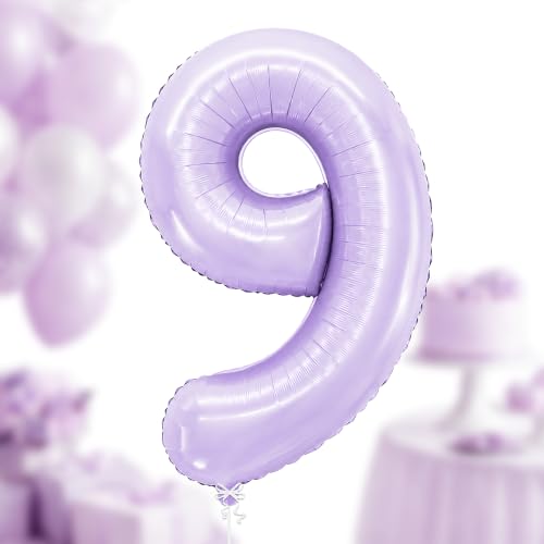 Image of KatchOn Light Purple Number 9 Balloon - 40 Inch | 9 Balloons for Birthday