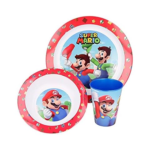 Super Mario 3 Piece Colourful Dining Set for Kids Cover